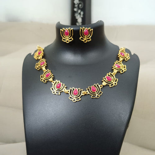 Lotus Neck Piece With Ear Ring