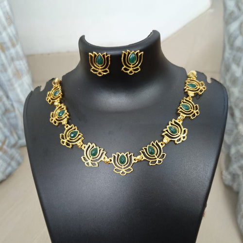 Lotus Neck Piece With Ear Ring